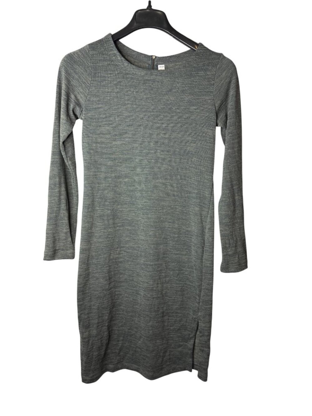 Lole Womens Midi Knit Shirt Dress Size S Grey Zip Up Back Polyester